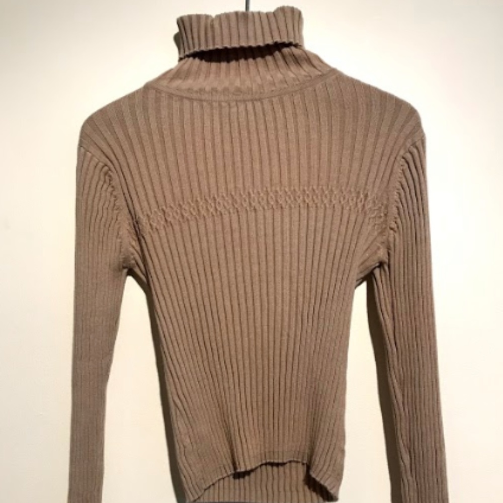 BAGATELLE - Neutral Tan Turtleneck 100% Cotton - S